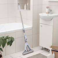 Швабра для мытья пола PVA Доляна, со складным отжимом, насадка 6&times;28 см, телескопическая стальная ручка 105(135) см