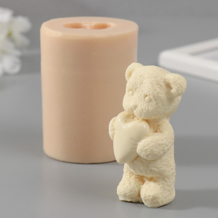 Молд силиконовый Молд силиконовый "Мишка с игрушкой" 4,5х4х7,5 см МИКС