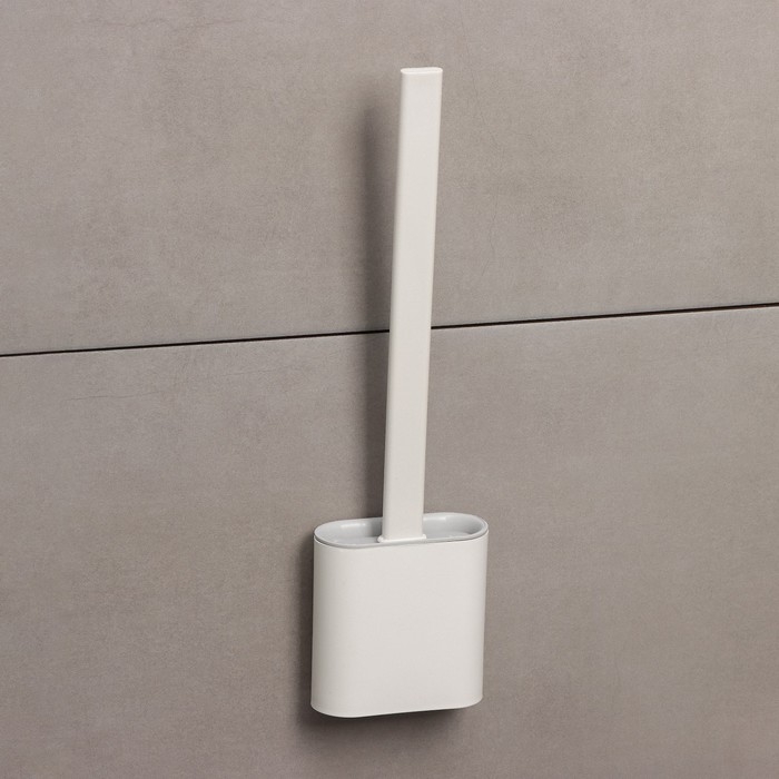 Ёршик для унитаза силиконовый Доляна «Лилу», 4,3×9,5×36 см, цвет белый Ёршик для унитаза силиконовый Доляна «Лилу», 4,3×9,5×36 см, цвет белый