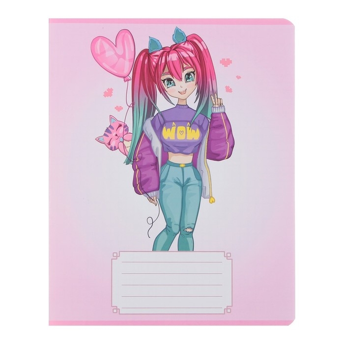 Комплект тетрадей из 10 штук, 18 листов в клетку Calligrata Комплект тетрадей из 10 штук, 18 листов в клетку Calligrata "Аниме 07", обложка мелованный картон, ВД-лак, блок офсет, 5 видов по 2 штуки