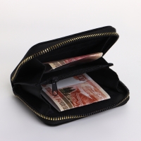 Кошелёк женский на молнии, цвет чёрный Кошелёк женский на молнии, цвет чёрный