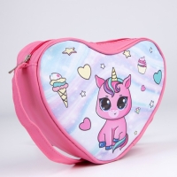 Сумка детская для девочки в форме сердца «Единорог», розовый, 19х17х5 см Сумка детская для девочки в форме сердца «Единорог», розовый, 19х17х5 см