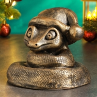 Новый год. Символ 2025. Копилка "Змея в колпаке" 17х14х15см, бронза Новый год. Символ 2025. Копилка "Змея в колпаке" 17х14х15см, бронза