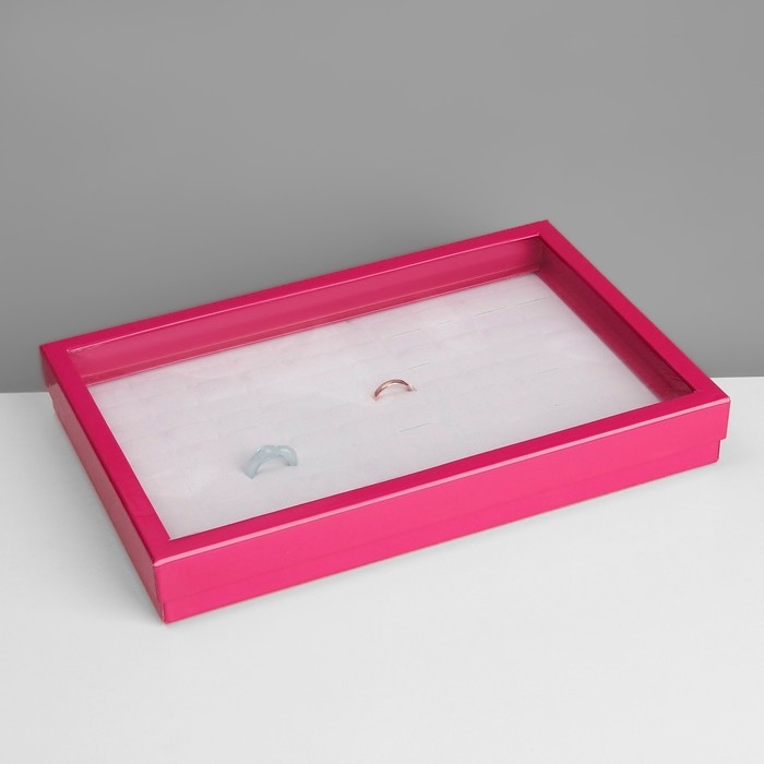 Подставка для украшений &laquo;Шкатулка&raquo; 100 мест, 29&times;19&times;4 см, цвет ярко-розовый
