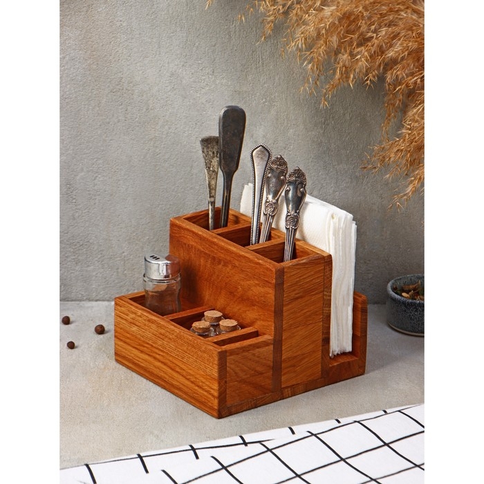 Подставка - салфетница Adelica, 14&times;15&times;12 см, дуб