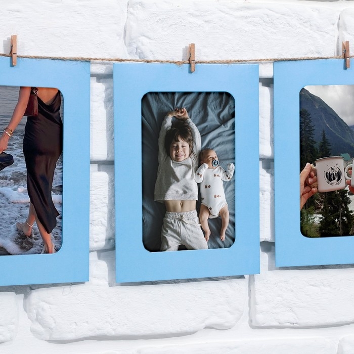 Гирлянда для фотографий с прищепками &laquo;Голубая&raquo;, 6 шт.