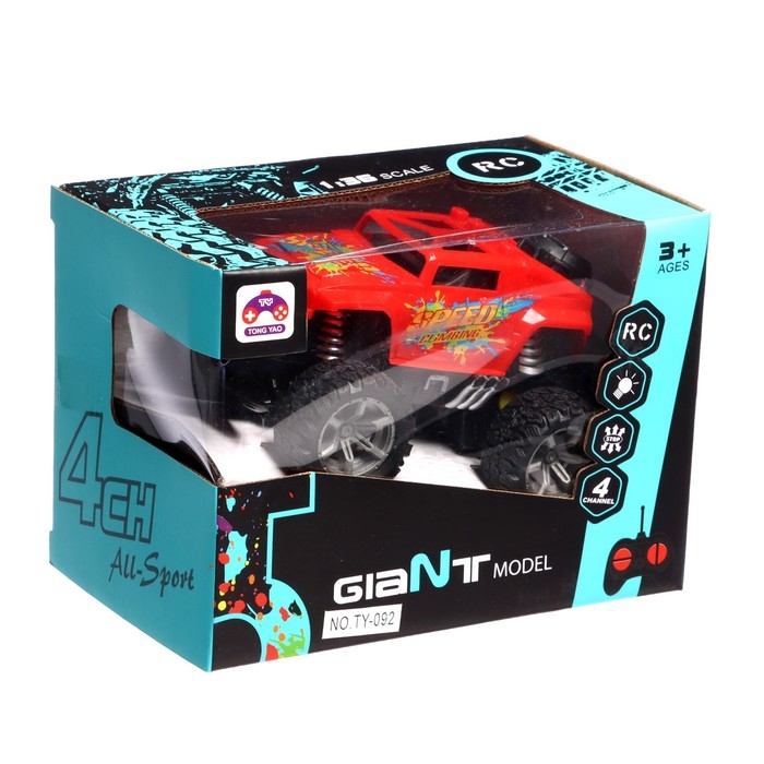 Джип радиоуправляемый «Кросс», работает от аккумулятора, цвет красный Джип радиоуправляемый «Кросс», работает от аккумулятора, цвет красный