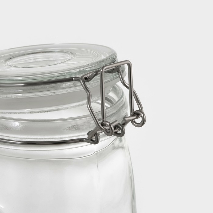 Банка стеклянная для хранения сыпучих продуктов Доляна &laquo;Сердце&raquo;, 850 мл, 11&times;14 см, с бугельным замком