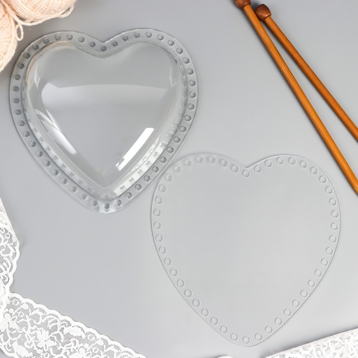 Основа для вязаных изделий акрил "Сердце" объемная набор 2 шт 19х19х4,5 см