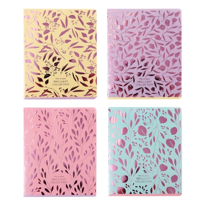 Тетрадь 48 листов в клетку Brilliant collection, обложка мелованный картон, ВД-лак, тиснение фольгой, блок 65г/м2, МИКС Тетрадь 48 листов в клетку Brilliant collection, обложка мелованный картон, ВД-лак, тиснение фольгой, блок 65г/м2, МИКС