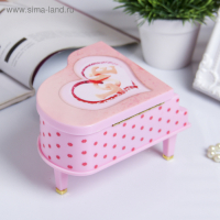 Шкатулка пластик музыкальная механическая "Розовый рояль" 9,2х14х10,8 см Шкатулка пластик музыкальная механическая "Розовый рояль" 9,2х14х10,8 см