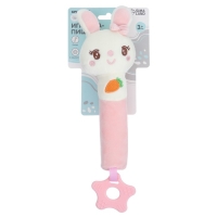 Пищалка - погремушка «Милая зайка», с прорезывателем, Крошка Я Пищалка - погремушка «Милая зайка», с прорезывателем, Крошка Я