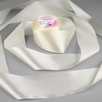 Лента атласная, 75 мм &times; 23 &plusmn; 1 м, цвет сливочный №02