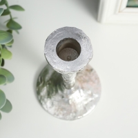 Подсвечник полистоун на 1 свечу "Голиаф" серебро 14х8х8 см Подсвечник полистоун на 1 свечу "Голиаф" серебро 14х8х8 см