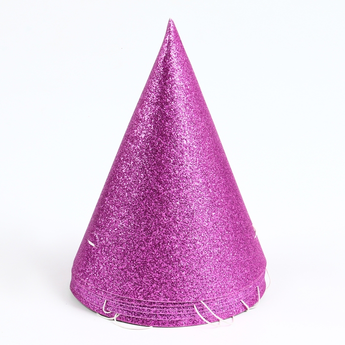 Карнавальный колпак &laquo;Блеск&raquo;, набор 6 шт., цвет розовый