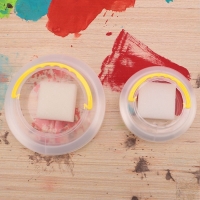 Стакан для кистей складной d=6 см, с губкой, прозрачный с ручкой