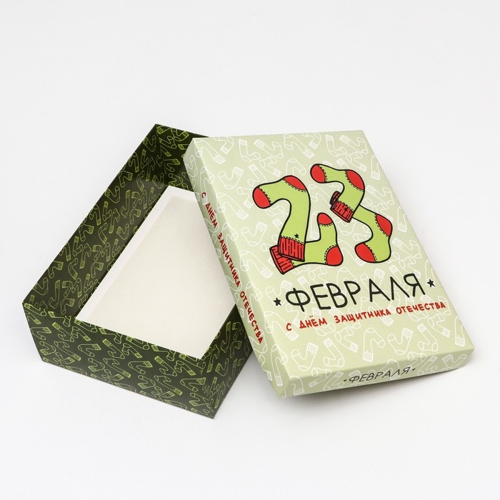 Коробка складная, Коробка складная, "Праздничные носки" 24 х 17 х 8 см