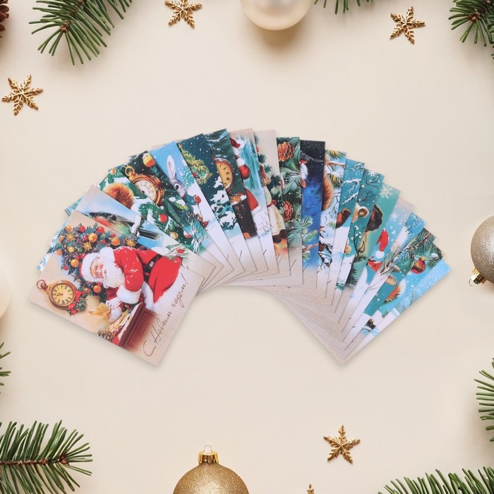 Набор мини-открыток Набор мини-открыток "С Новым Годом! - 3" 20 штук, 7,5 х 10,5 см