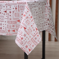 Скатерть Этель Новогодняя 140*220 &plusmn;5 см, 80% п/э 20% лен, 120гр/м2