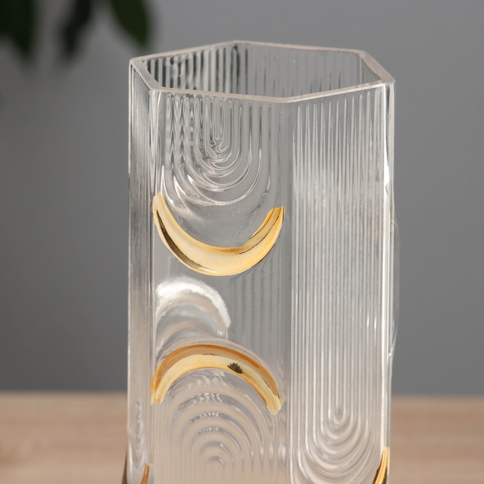 Ваза стекло настольная "Милагрос" абстракция, 25х10 см, прозрачный