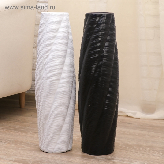 Ваза керамика напольная Ваза керамика напольная "Объёмные полосы" овал, 60 см, микс