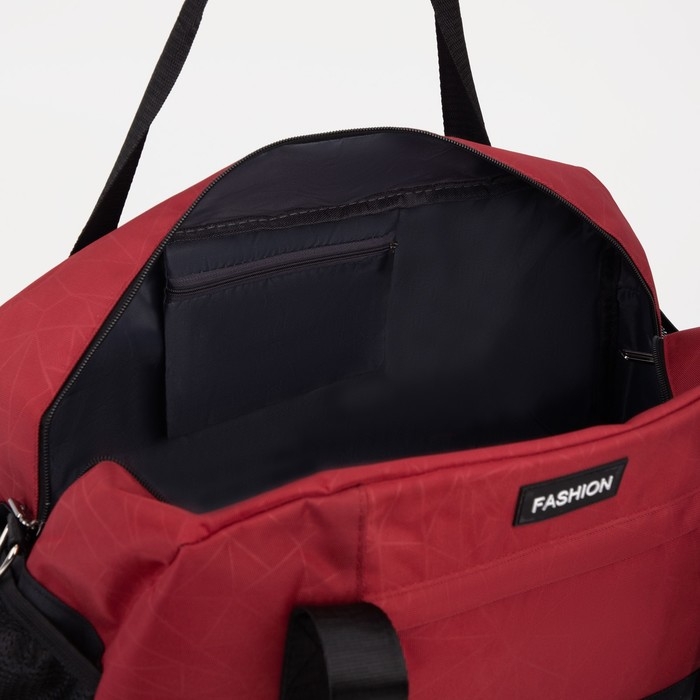 Сумка спортивная на молнии, отдел для обуви, наружный карман, большой размер, цвет чёрный/красный Сумка спортивная на молнии, отдел для обуви, наружный карман, большой размер, цвет чёрный/красный