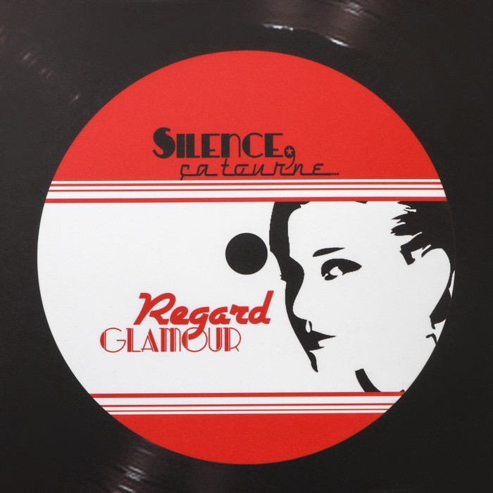 Салфетка сервировочная на стол Доляна «Виниловая пластинка», d=38 см, цвет чёрный Салфетка сервировочная на стол Доляна «Виниловая пластинка», d=38 см, цвет чёрный