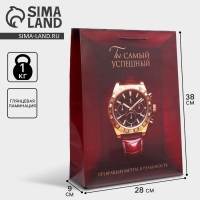 Пакет подарочный ламинированный, упаковка, &laquo;Реальность&raquo;, L, 28 х 38 х 9 см