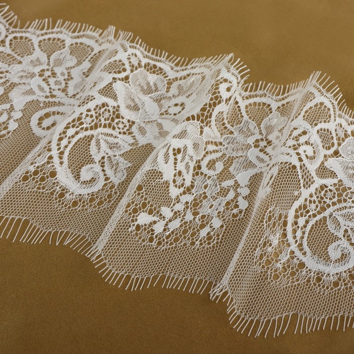 Кружево реснички, 155 мм &times; 3 &plusmn; 0,5 м, цвет белый