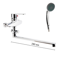 Смеситель для ванны ZEIN Z95350152, картридж керамика 35 мм, с душевым набором, хром Смеситель для ванны ZEIN Z95350152, картридж керамика 35 мм, с душевым набором, хром