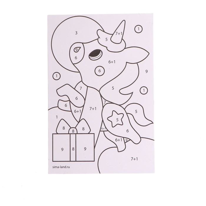 Открытка - фреска своими руками на новый год &laquo;Единорог&raquo;, новогодний набор для творчества