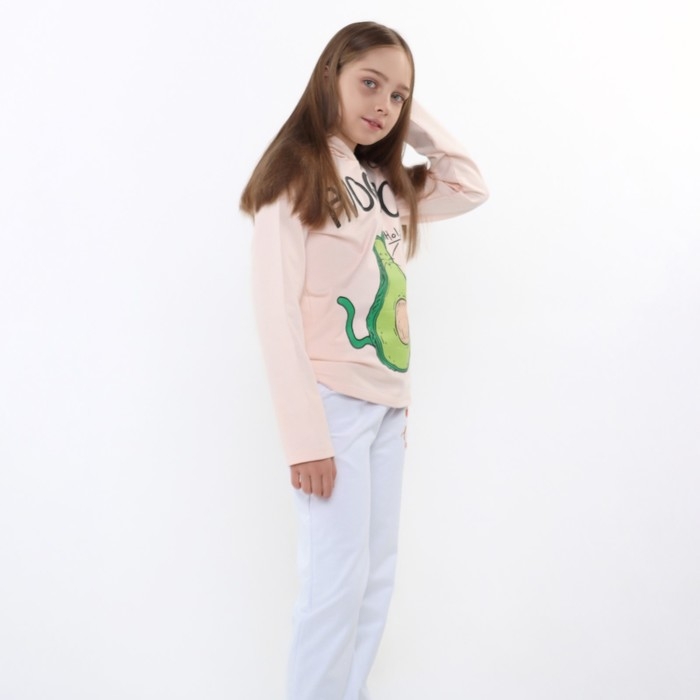 Толстовка для девочек, цвет бежевый , рост 158 см