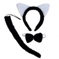 Карнавальный набор «Белые ушки» три предмета; ободок, бант, хвост Карнавальный набор «Белые ушки» три предмета; ободок, бант, хвост