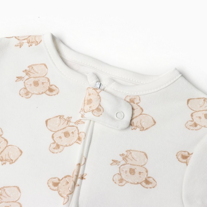 Комбинезон детский (3 шт.), цвет бежевый/зелёный/белый, рост 74 см