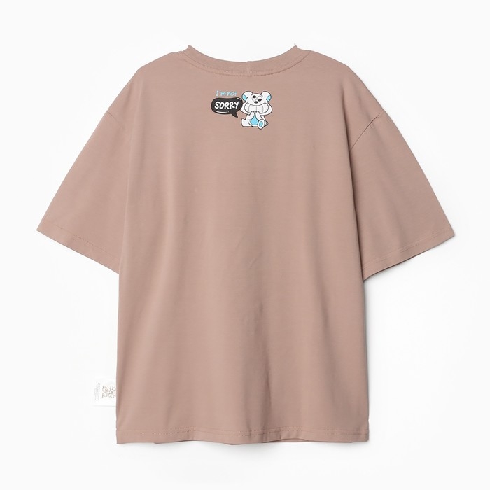 Футболка детская MINAKU, цвет бежевый, рост 164 см