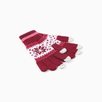 Перчатки сенсорные, цвет бордо, р-р 18