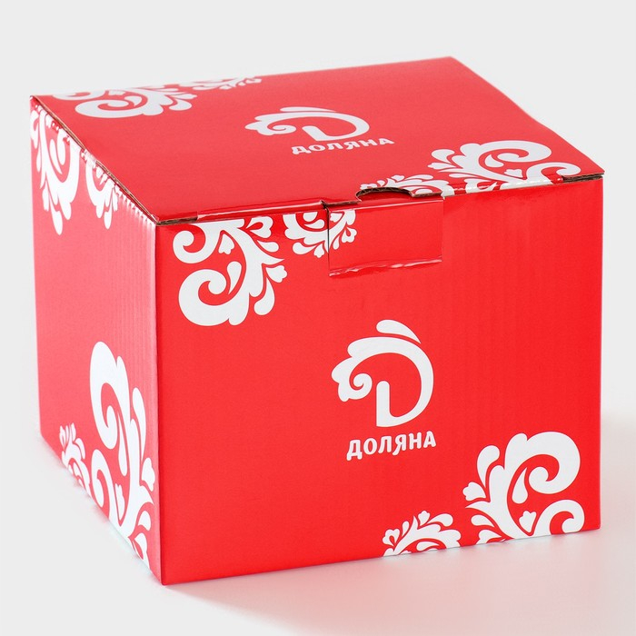 Чайная пара керамическая Доляна &laquo;Роспись&raquo;, чашка 210 мл, блюдце d=14 см