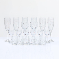 Мини-бар "Стразы" барная стойка, 6 бокалов/рюмок/стопок