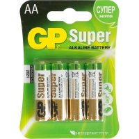 Батарейка алкалиновая GP Super, AA, LR6-4BL, 1.5В, 3+1 шт. Батарейка алкалиновая GP Super, AA, LR6-4BL, 1.5В, 3+1 шт.