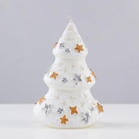 Свеча декоративная "Снежная ёлочка", 11,5х7,5х6 см, белый