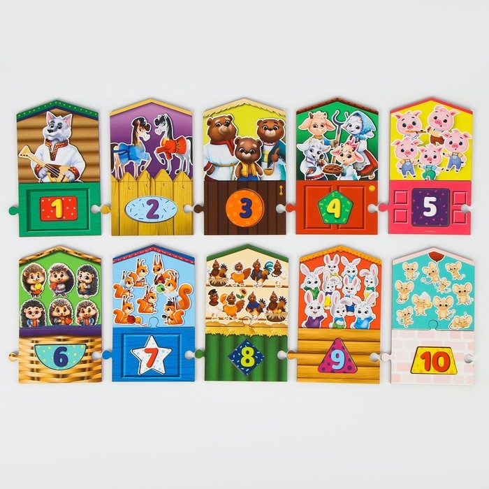Досочки Сегена. Сортер деревянный для малышей &laquo;Умный городок. Формы, цвета, животные,счёт&raquo;