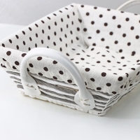 Корзина для хранения плетёная ручной работы Доляна &laquo;Горох&raquo;, 30&times;20&times;7 см, цвет шоколад-белый