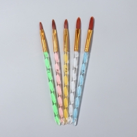 Набор кистей для наращивания и дизайна ногтей «Лепесток», 5 шт, 17 см, №4/6/8/10/12, разноцветный Набор кистей для наращивания и дизайна ногтей «Лепесток», 5 шт, 17 см, №4/6/8/10/12, разноцветный