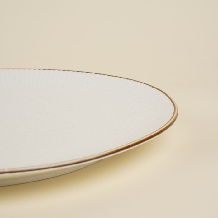 Тарелка обеденная фарфоровая SL Home «Волна в камне», d=25,5 см, цвет белый Тарелка обеденная фарфоровая SL Home «Волна в камне», d=25,5 см, цвет белый