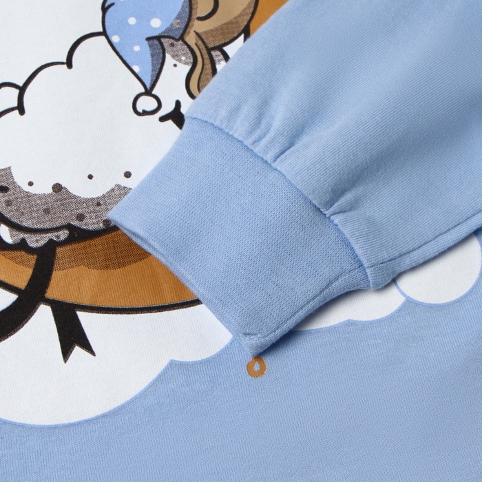 Пижама для девочки (фуфайка/брюки), цвет нежно-голубой, рост 116