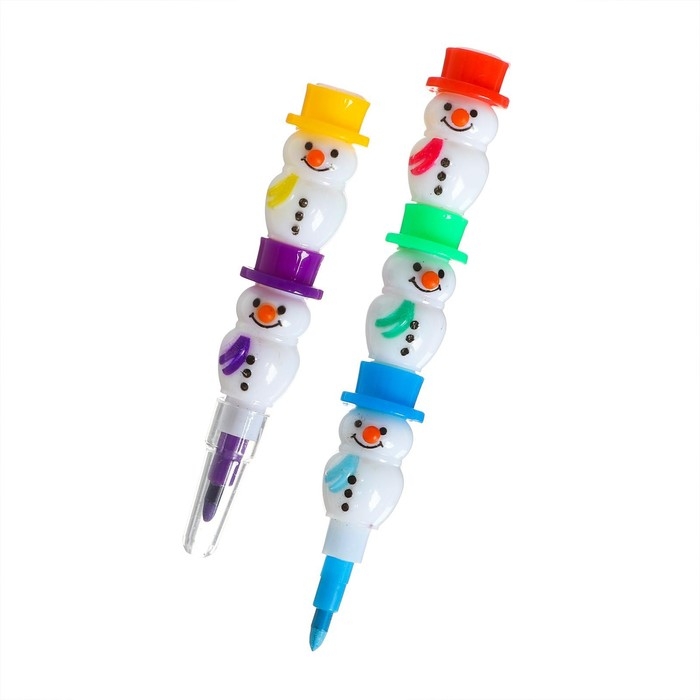 Карандаш восковой &laquo;Снеговик&raquo; 5 цветов