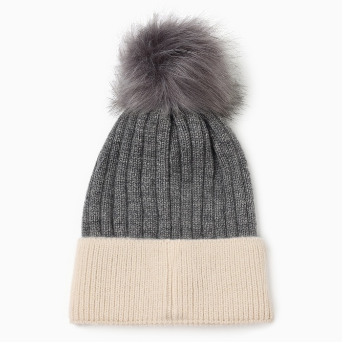 Шапка женская MINAKU, цвет серый, размер 58-60