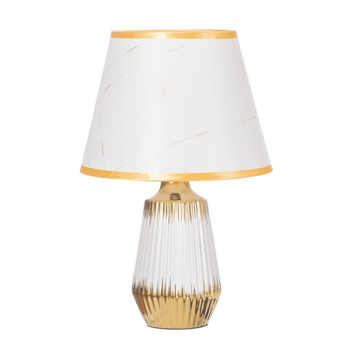 Лампа настольная Лампа настольная "Кармен" 1х40Вт Е14 белый/золото 24х24х40см