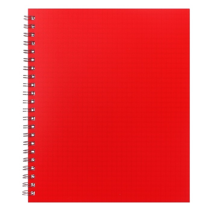 Тетрадь на гребне A5 48 листов в клетку Calligrata Красная, пластиковая обложка, блок офсет Тетрадь на гребне A5 48 листов в клетку Calligrata Красная, пластиковая обложка, блок офсет