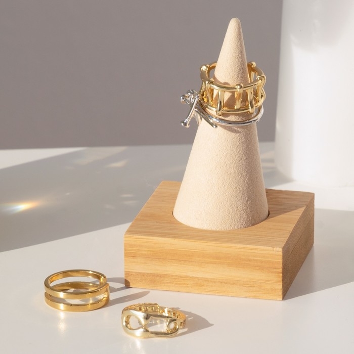 Подставка под кольцо 5×5×8 см, конус, цвет бежевый Подставка под кольцо 5×5×8 см, конус, цвет бежевый